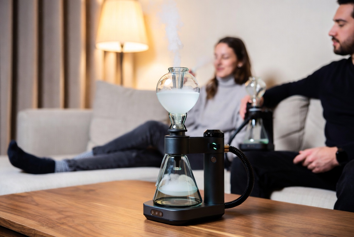 Home Vaping Session With Desktop Vaporizer
